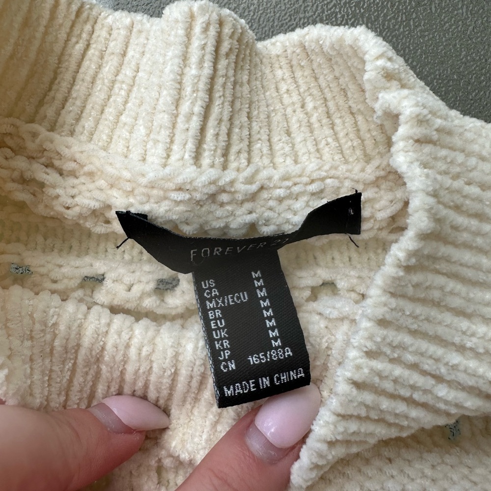 F21 Perforated Mock Neck Sweater - Picture 9 of 9